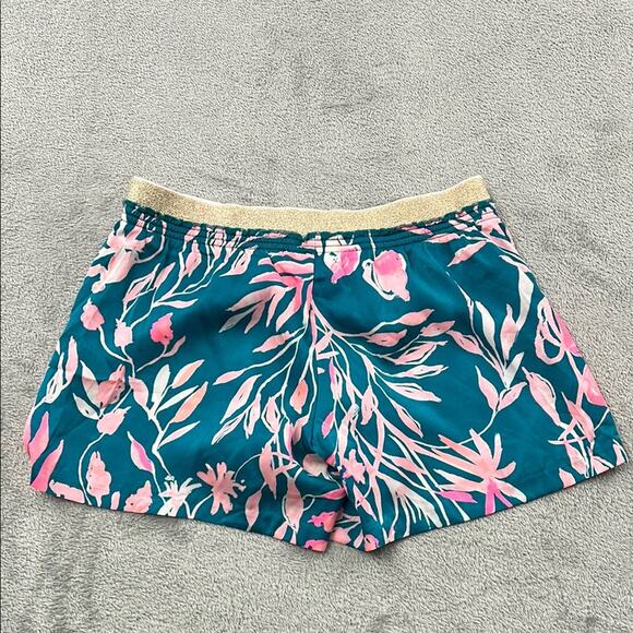 NEW Lilly Pulitzer S Rylan Short Tidal Wave Its Prime Time Gold Waistband - Picture 9 of 10